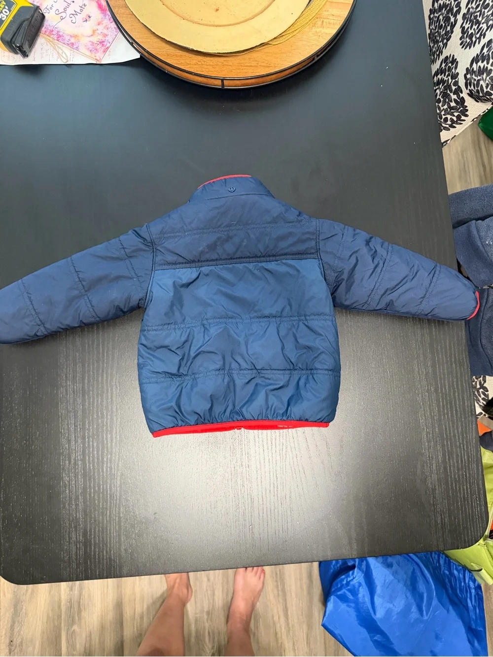 Patagonia Navy and Red Kids Puffer Jacket